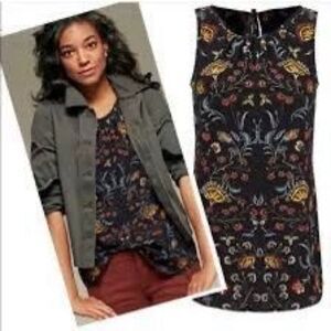 CABI Women’s Black Legend Folklore Print Sleeveless Top Size Small Style #3621